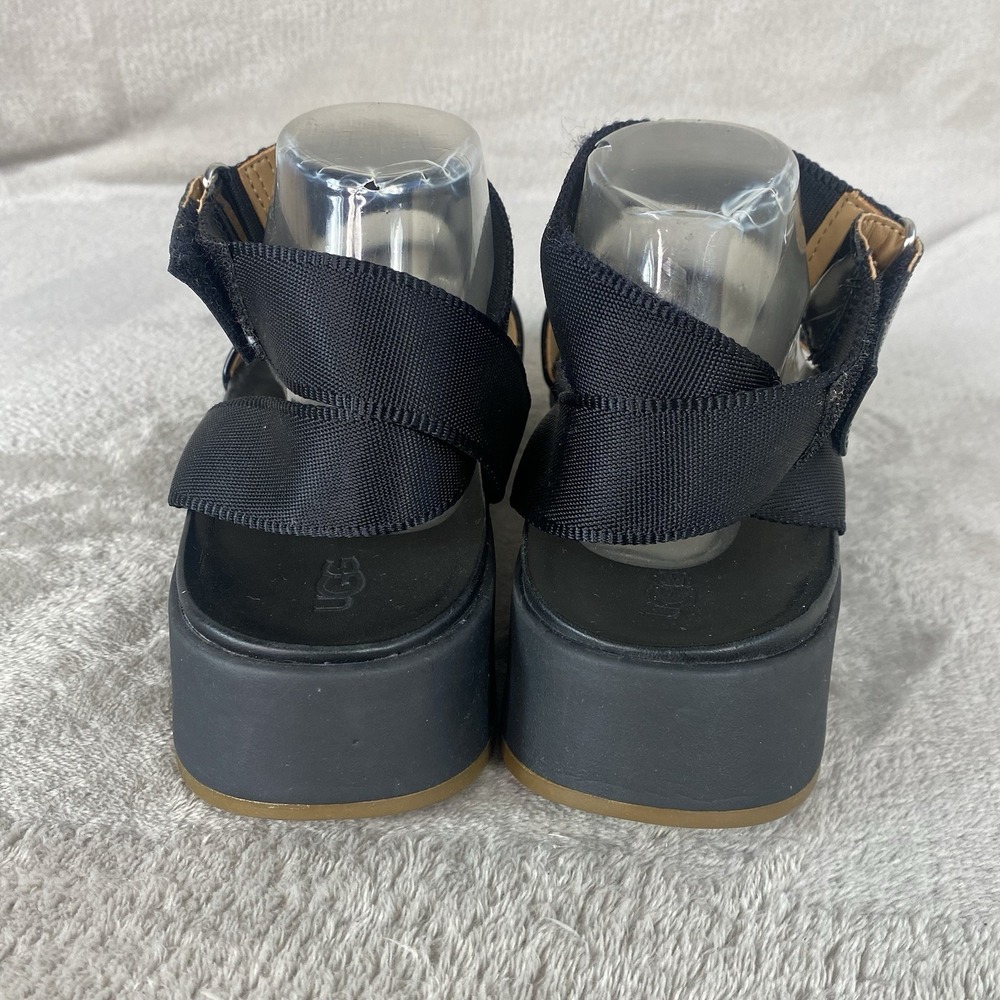 UGG Lennox Strappy Flat Sandals Womens Size 10 Black Patent Leather NEW - Picture 7 of 11